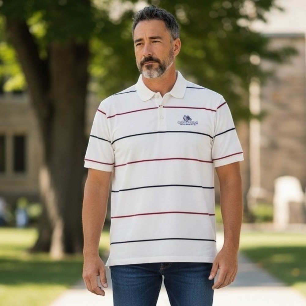 Antigua Men's XL (48" Chest) Gonzaga University Pima Cotton Striped Polo Shirt